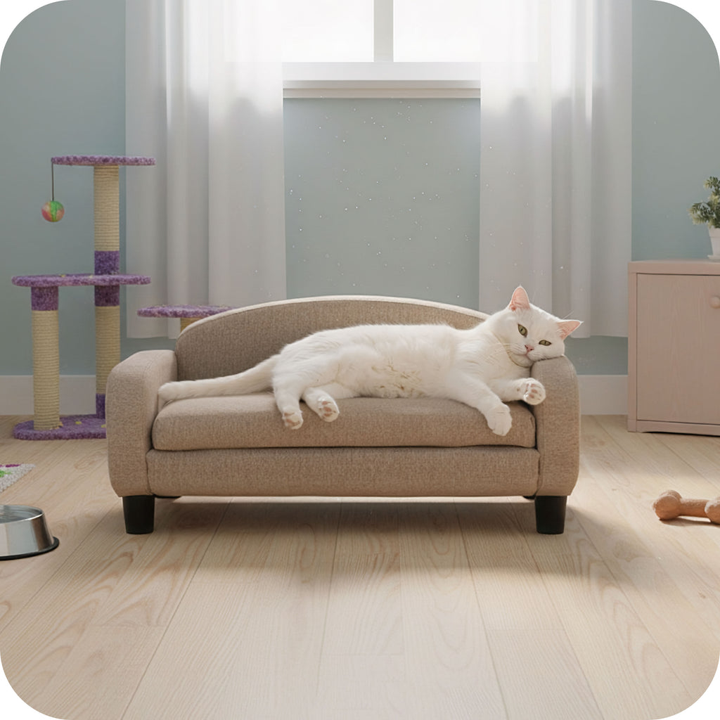 Pet Sofa Bed Small for Cats and Small Dogs, Sand 61009