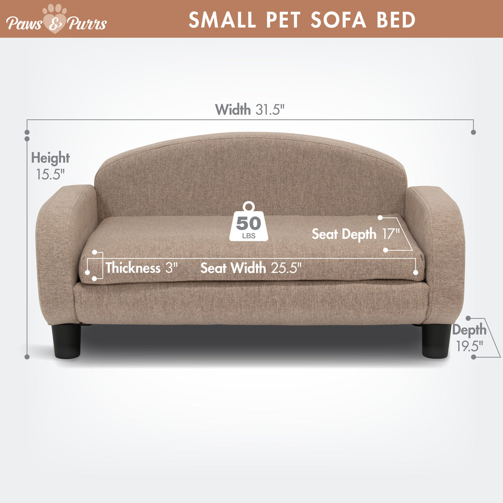 Pet Sofa Bed Small for Cats and Small Dogs, Sand 61009