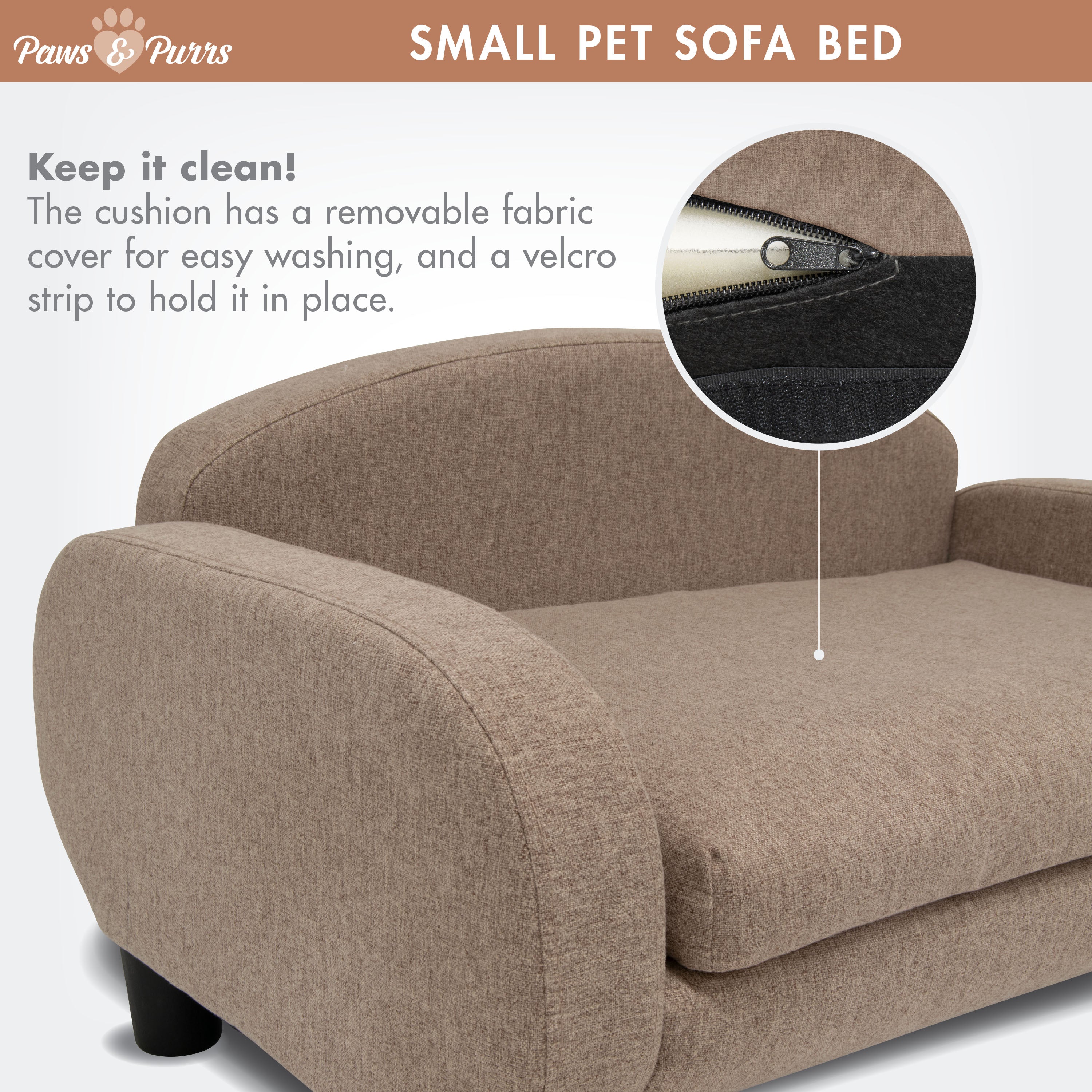 Pet Sofa Bed Small for Cats and Small Dogs, Sand 61009