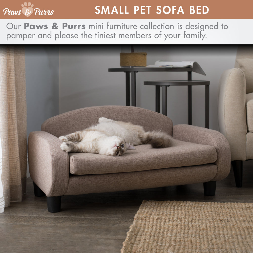 Pet Sofa Bed Small for Cats and Small Dogs, Sand 61009