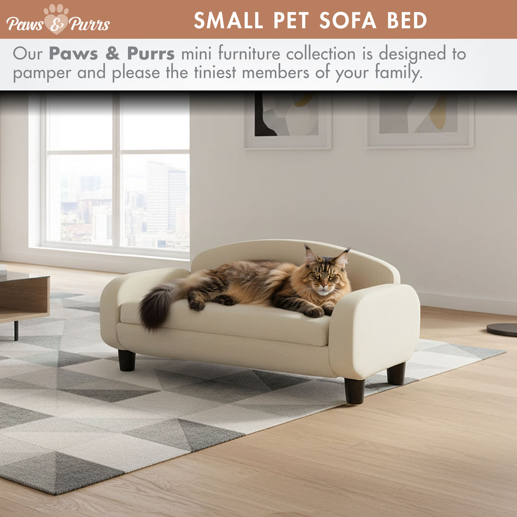 Pet Sofa Bed Small for Cats and Small Dogs, Oatmeal
