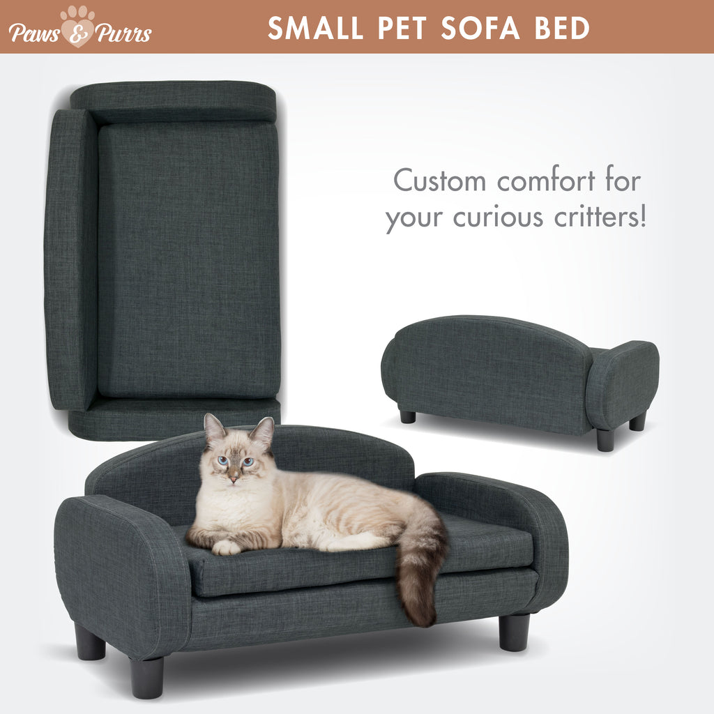 Pet Sofa Bed Small for Cats and Small Dogs, Gray 61013