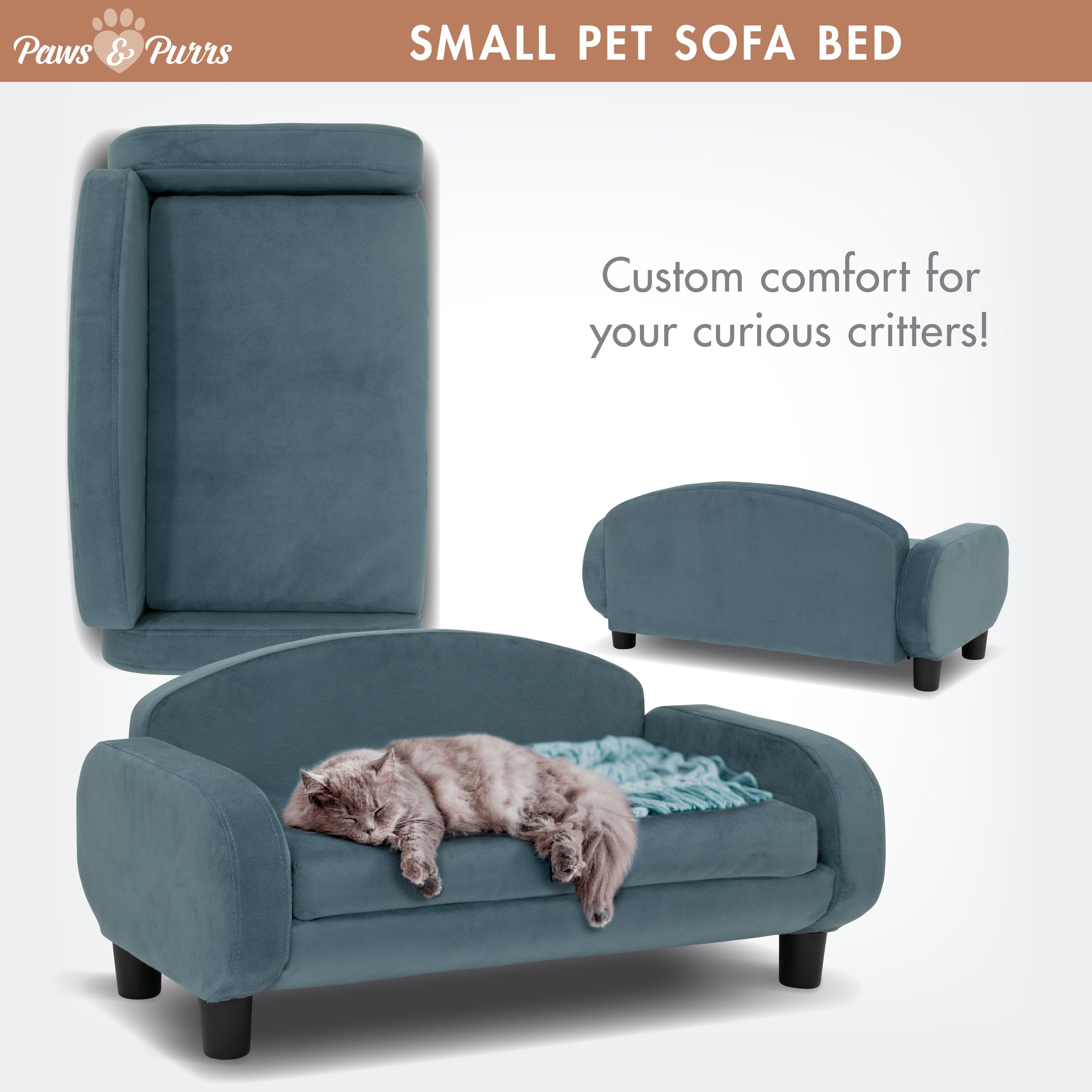 Pet Sofa Bed Small for Cats and Small Dogs, Cornflower 61015