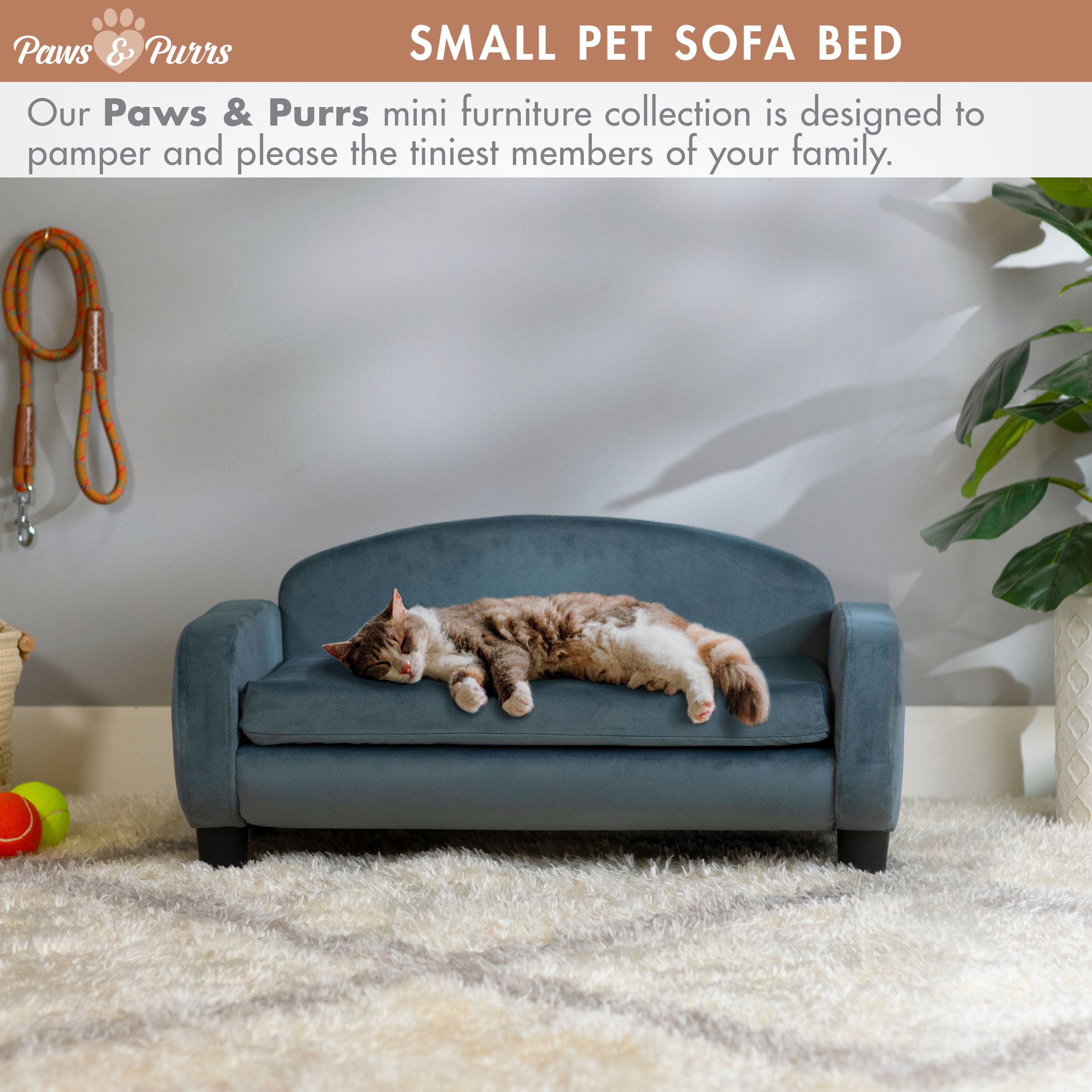 Pet Sofa Bed Small for Cats and Small Dogs, Cornflower 61015