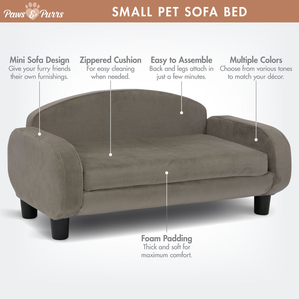 Pet Sofa Bed Small for Cats and Small Dogs, Ash 61016