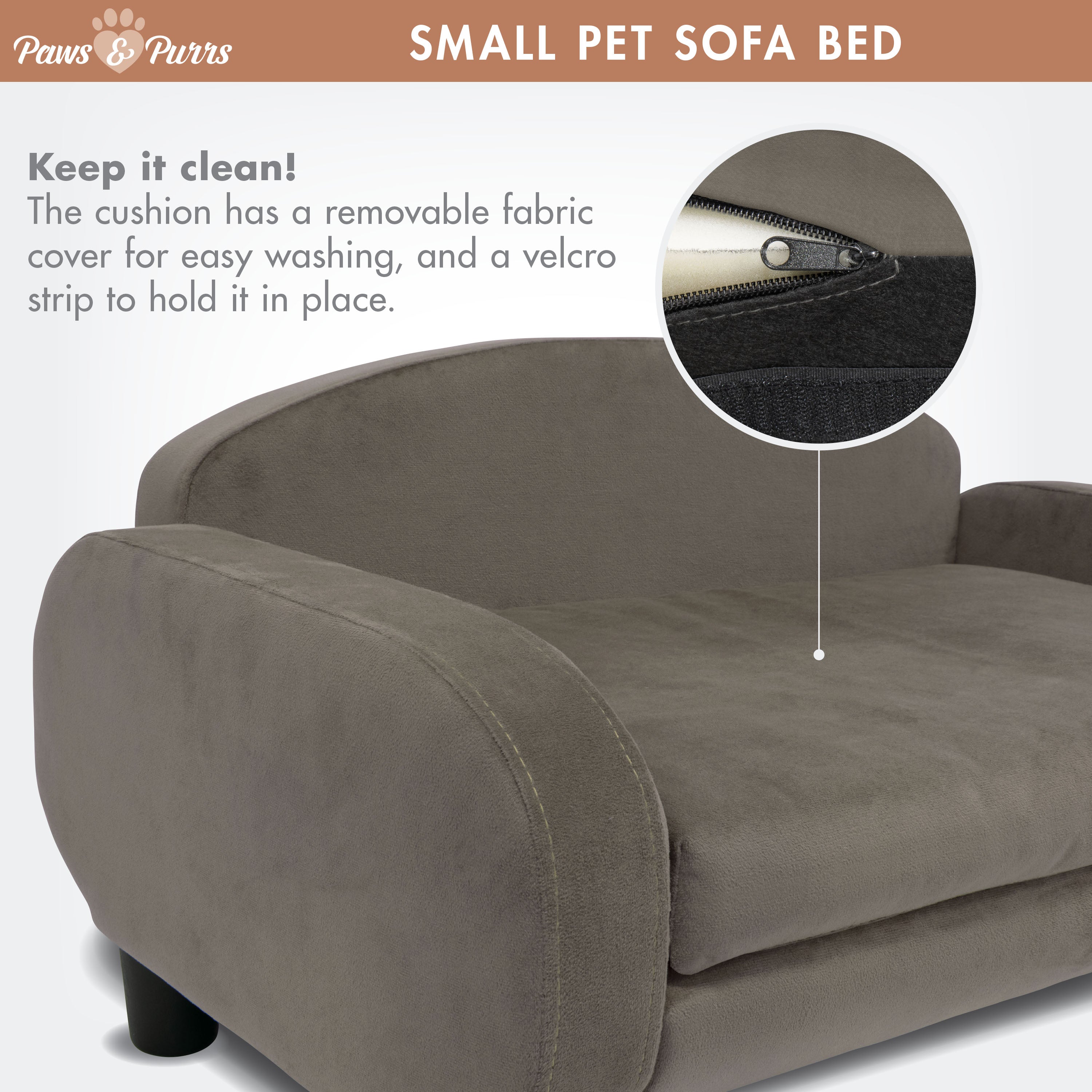 Pet Sofa Bed Small for Cats and Small Dogs, Ash 61016