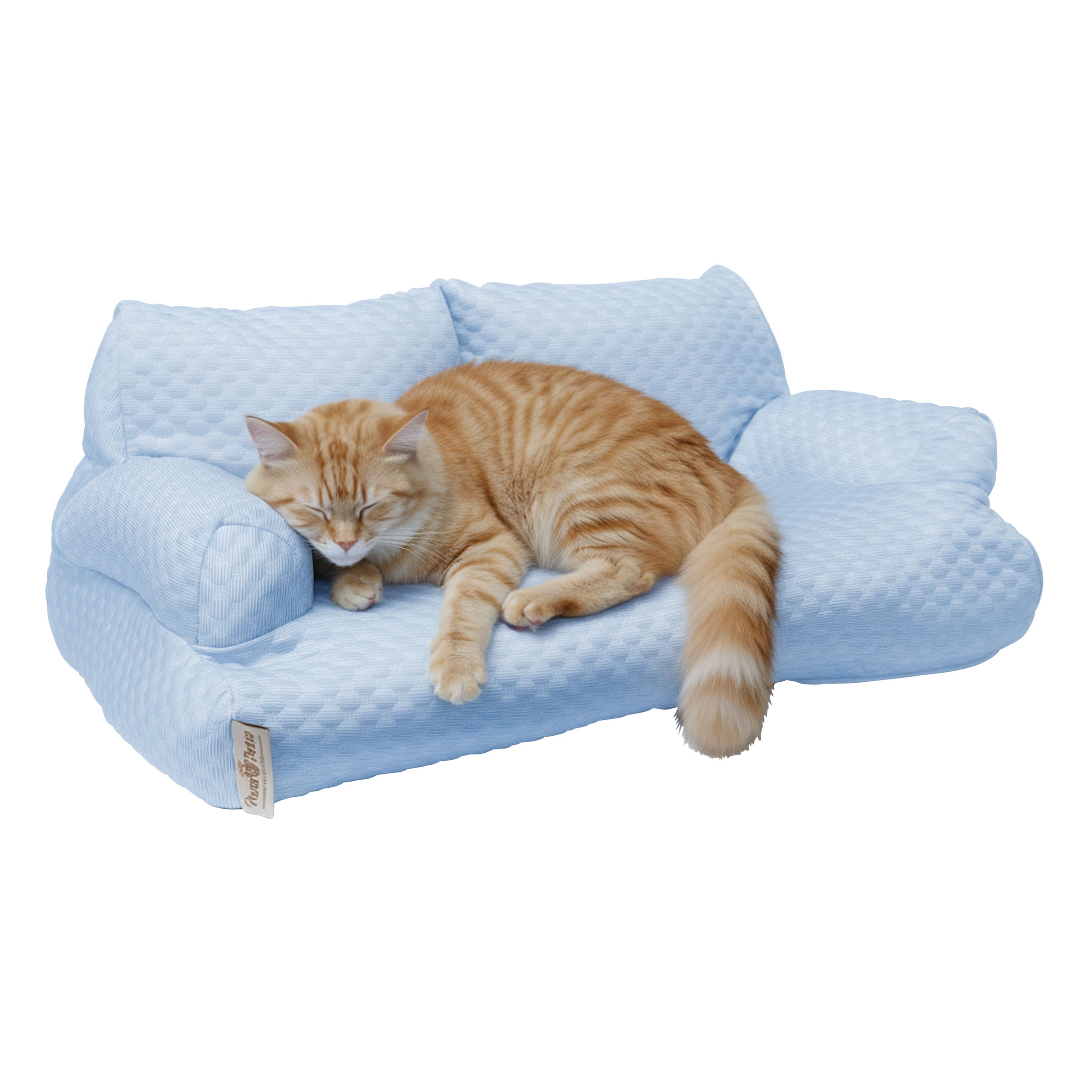 Pet Sofa Bed with Cooling Fabric for Cats and Small or Medium Dogs, Blue 61050