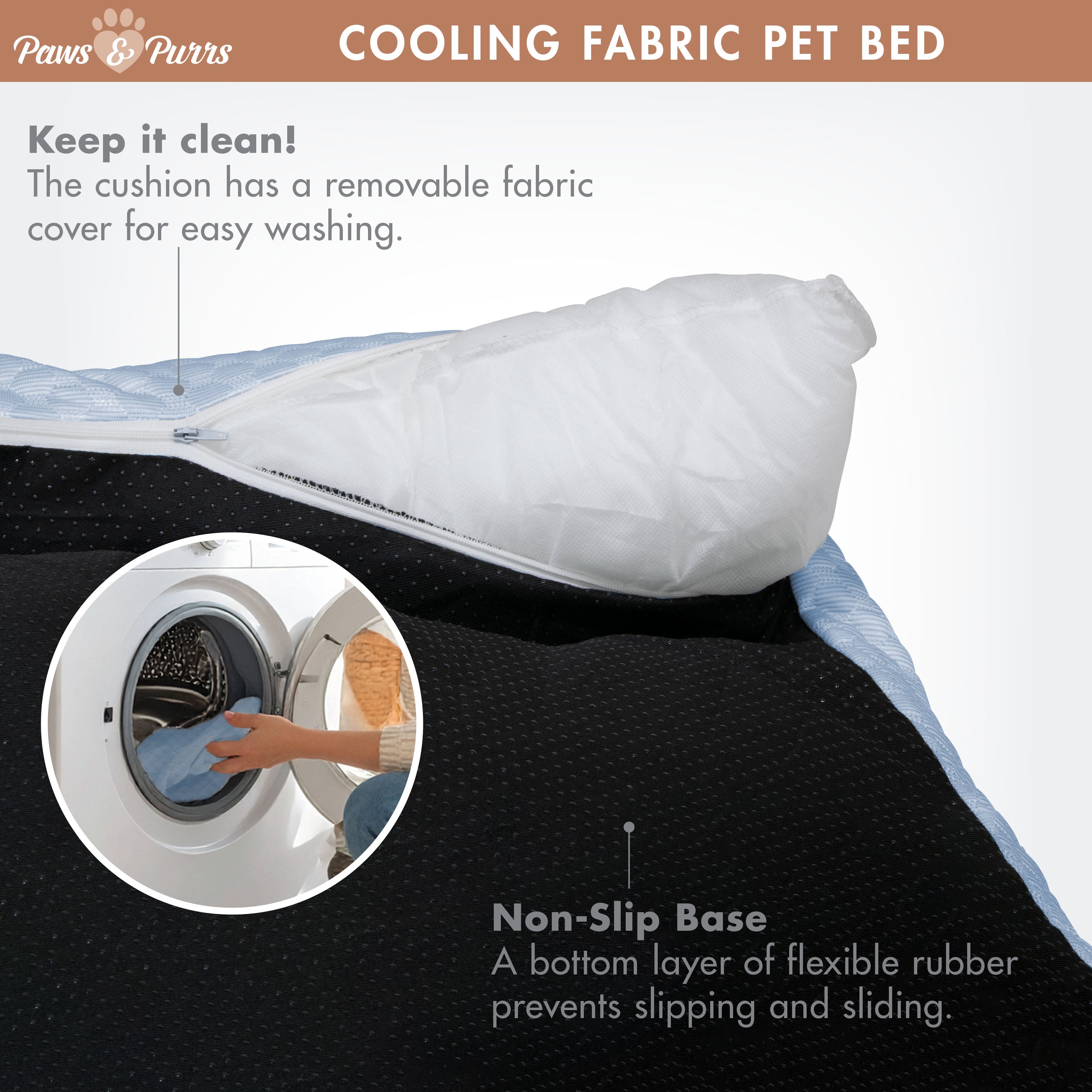Pet Sofa Bed with Cooling Fabric for Cats and Small or Medium Dogs, Blue