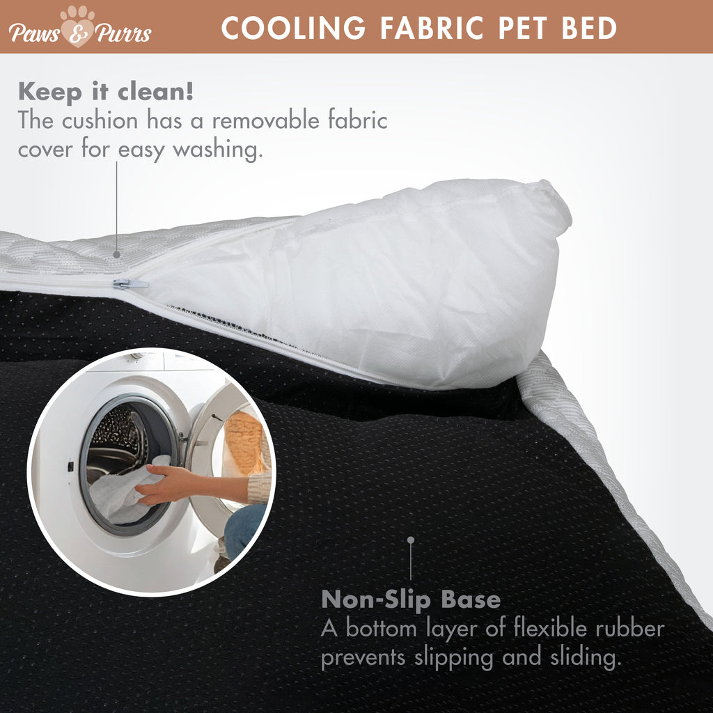 Pet Sofa Bed with Cooling Fabric for Cats and Small or Medium Dogs, Light Gray