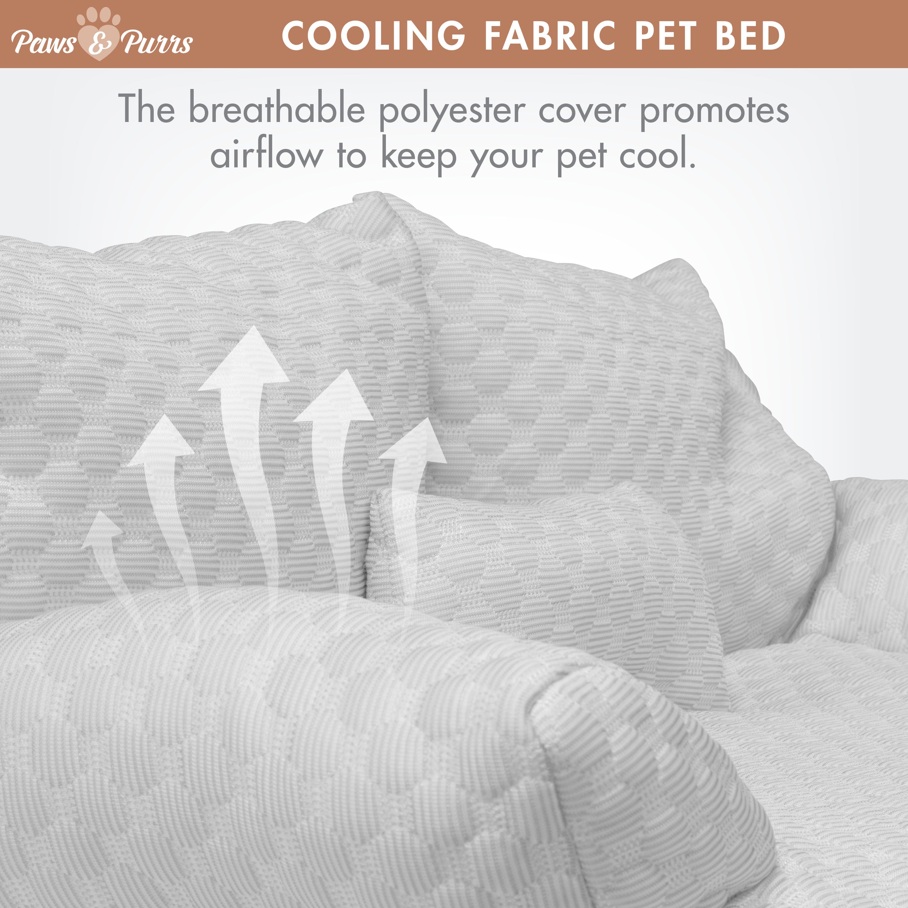 Pet Sofa Bed with Cooling Fabric for Cats and Small or Medium Dogs, Light Gray 61051