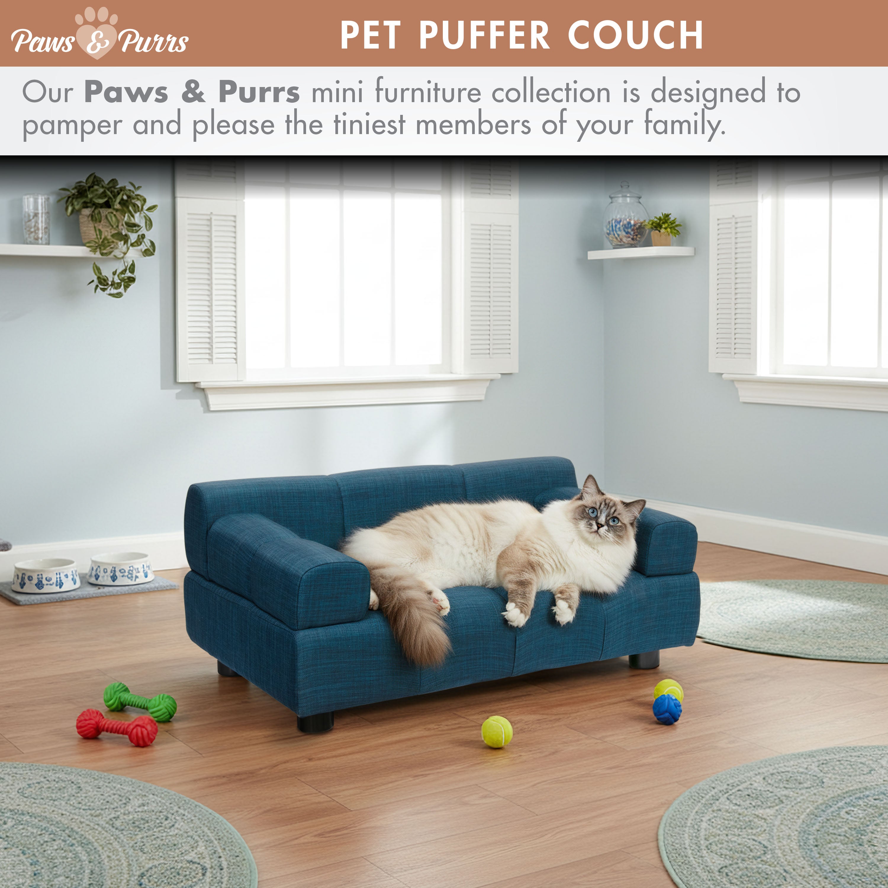 Pet Couch for Small to Medium Pets, Dark Blue 61054