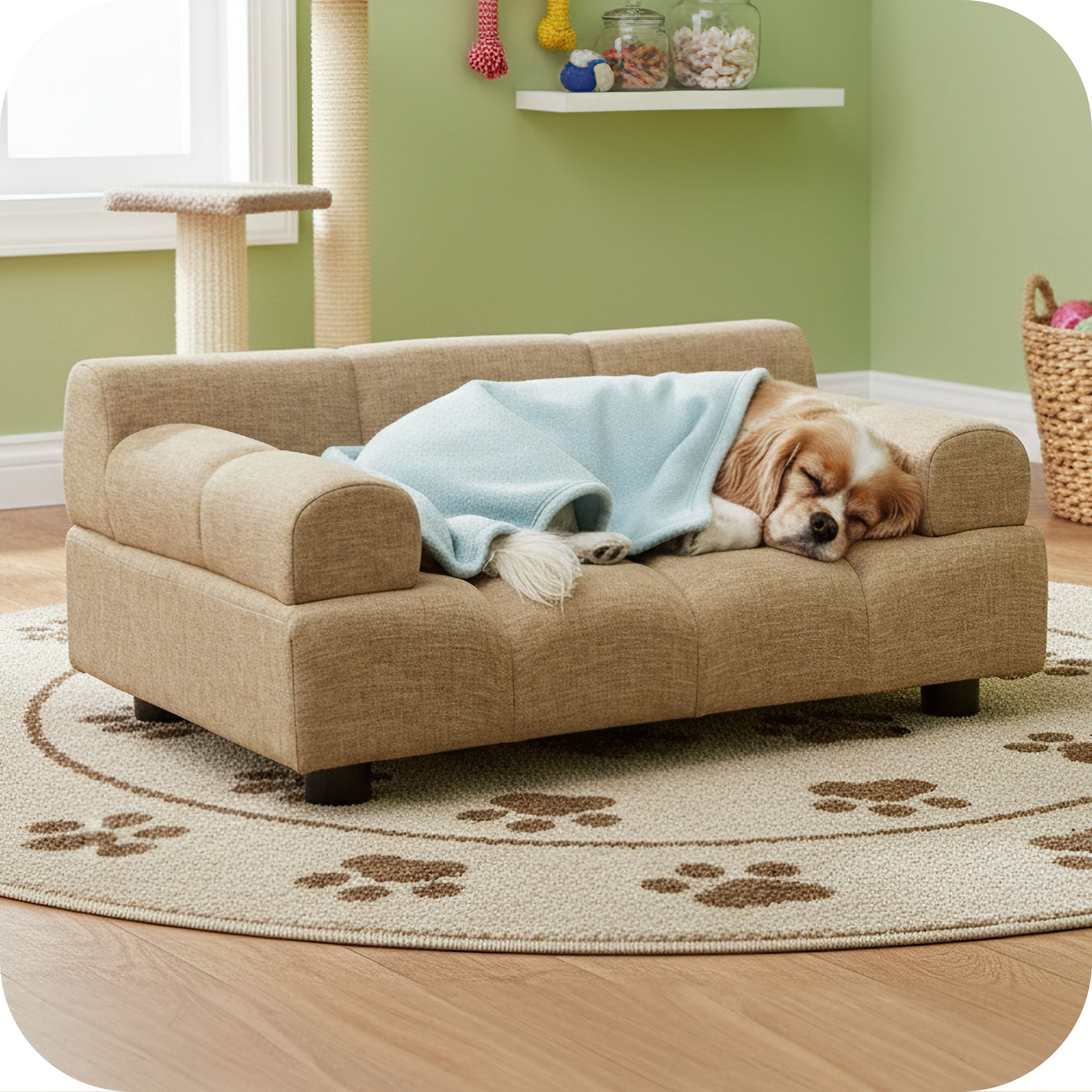 Pet Couch for Small to Medium Pets, Sand 61055