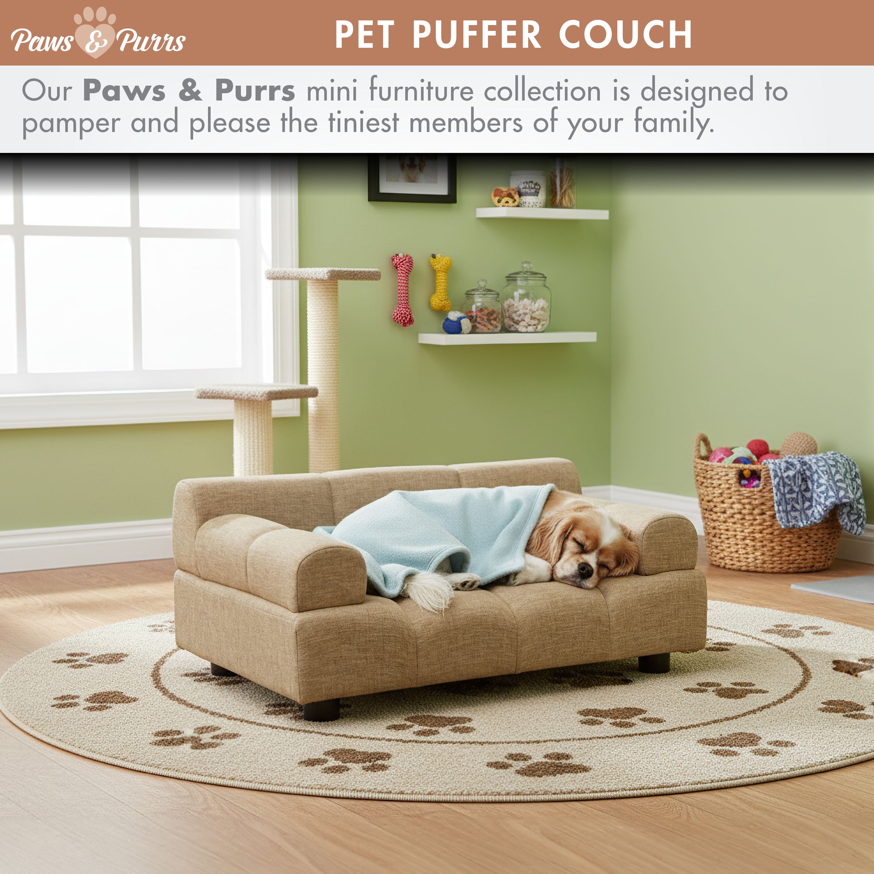 Pet Couch for Small to Medium Pets, Sand 61055