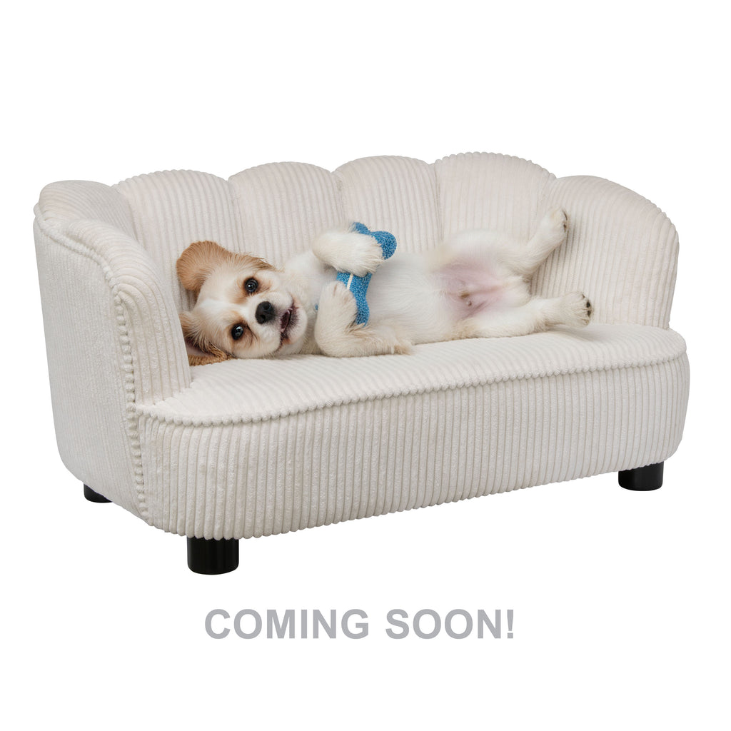 Pet Couch Scallop Shape for Small to Medium Pets, Cream 61056