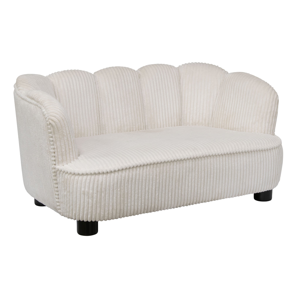 Pet Couch Scallop Shape for Small to Medium Pets, Cream