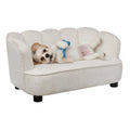 Pet Couch Scallop Shape for Small to Medium Pets, Cream