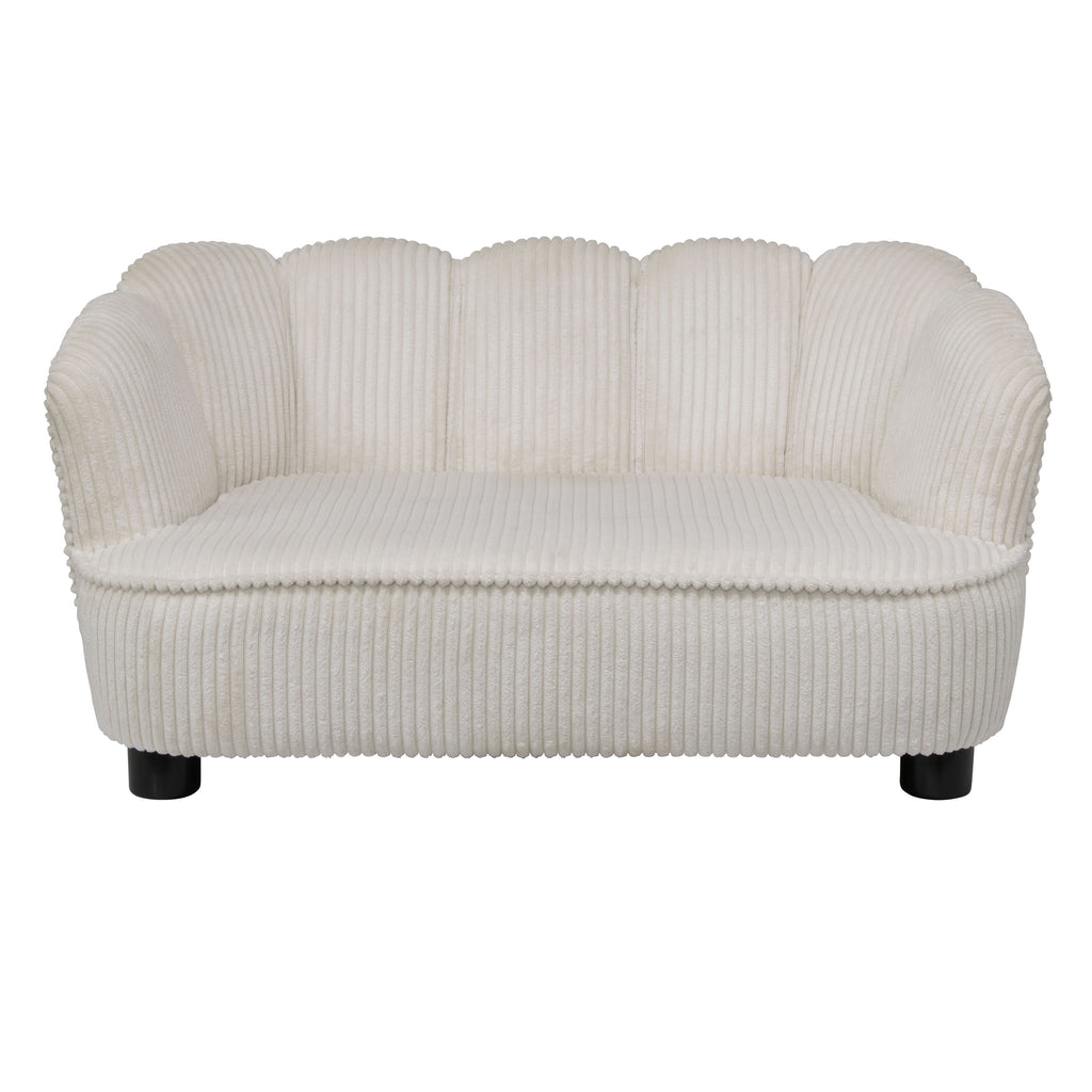 Pet Couch Scallop Shape for Small to Medium Pets, Cream