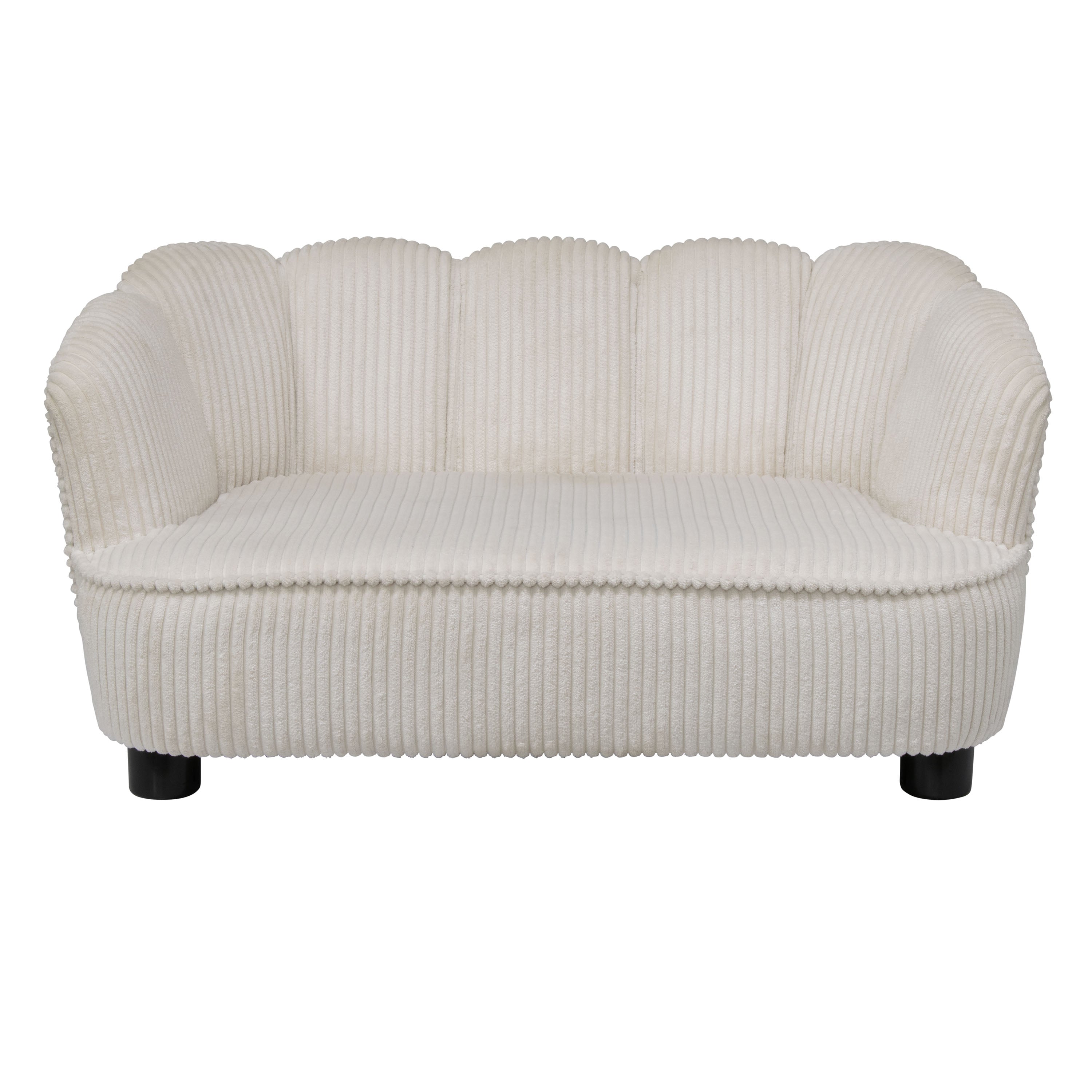 Pet Couch Scallop Shape for Small to Medium Pets, Cream