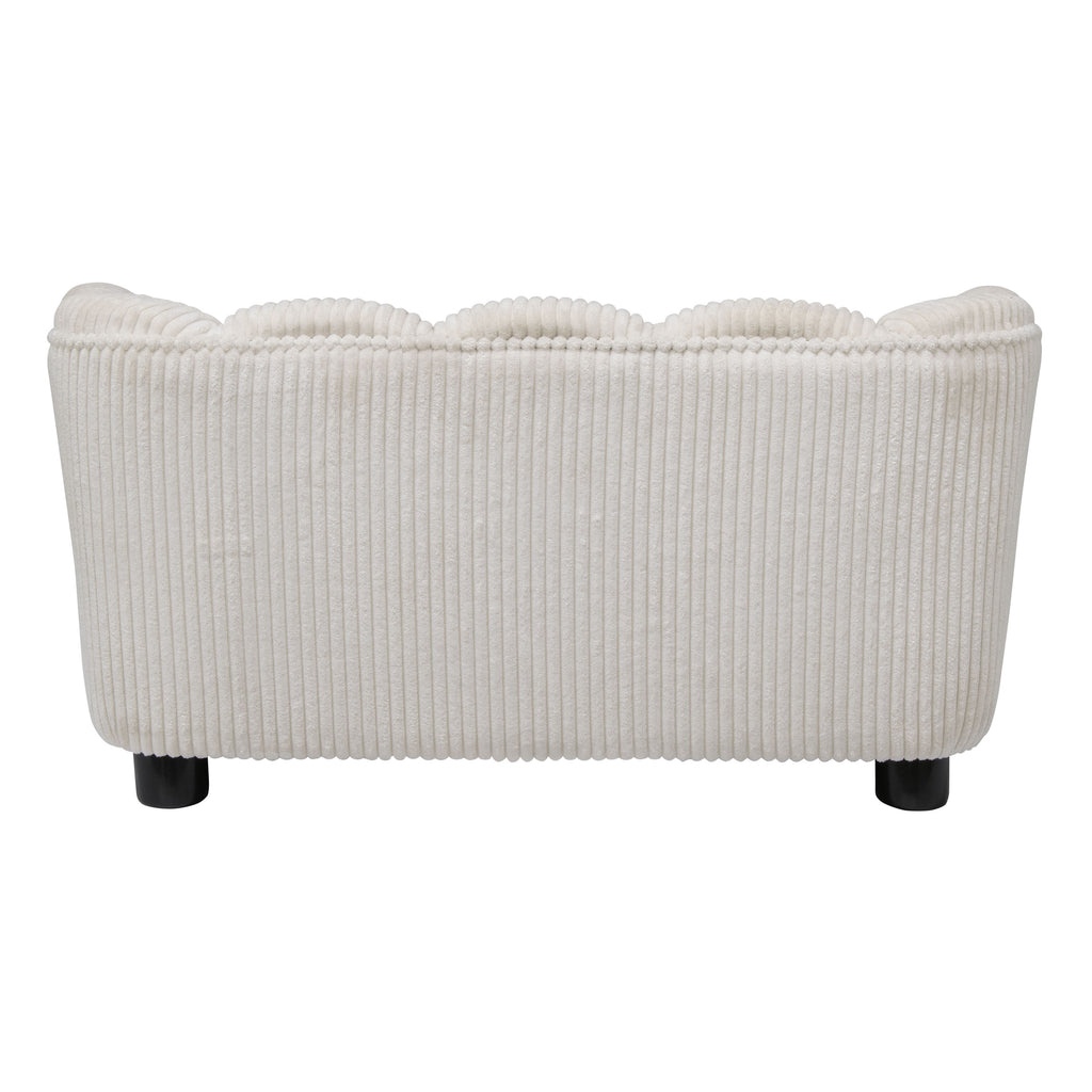 Pet Couch Scallop Shape for Small to Medium Pets, Cream