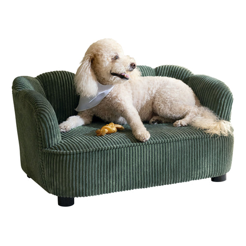 Pet Couch Scallop Shape for Small to Medium Pets, Sage