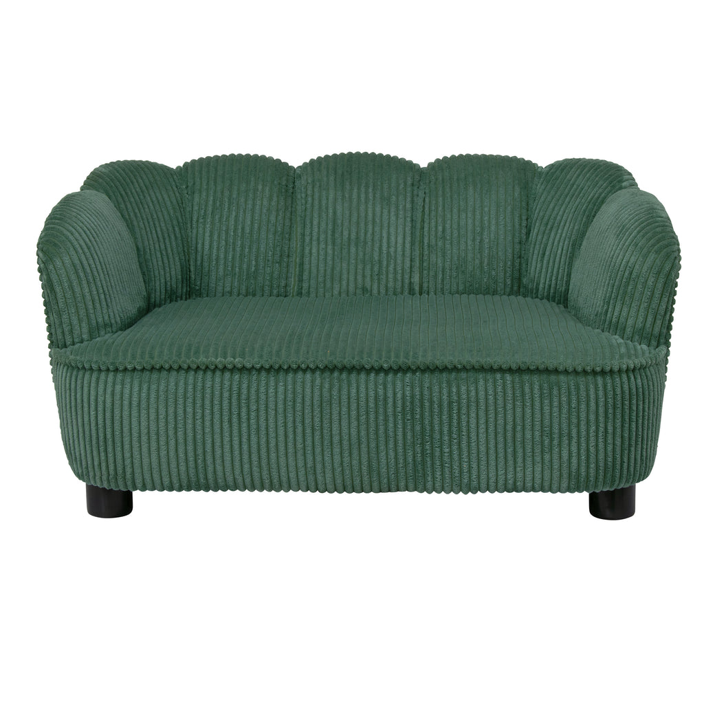 Pet Couch Scallop Shape for Small to Medium Pets, Sage