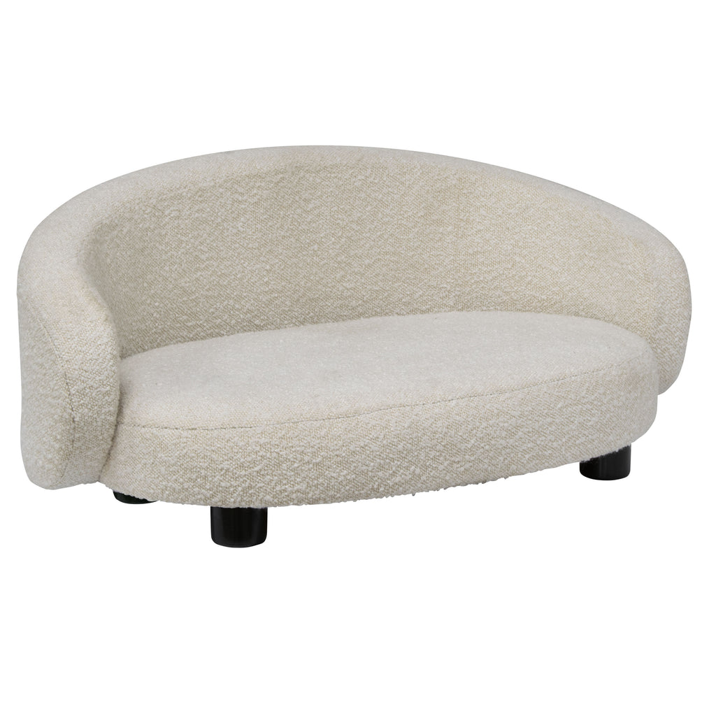 Pet Couch Crescent Shape for Small to Medium Pets, Bouclé Ivory