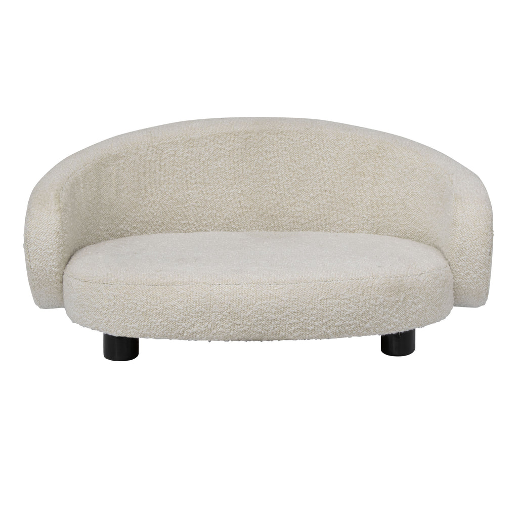 Pet Couch Crescent Shape for Small to Medium Pets, Bouclé Ivory