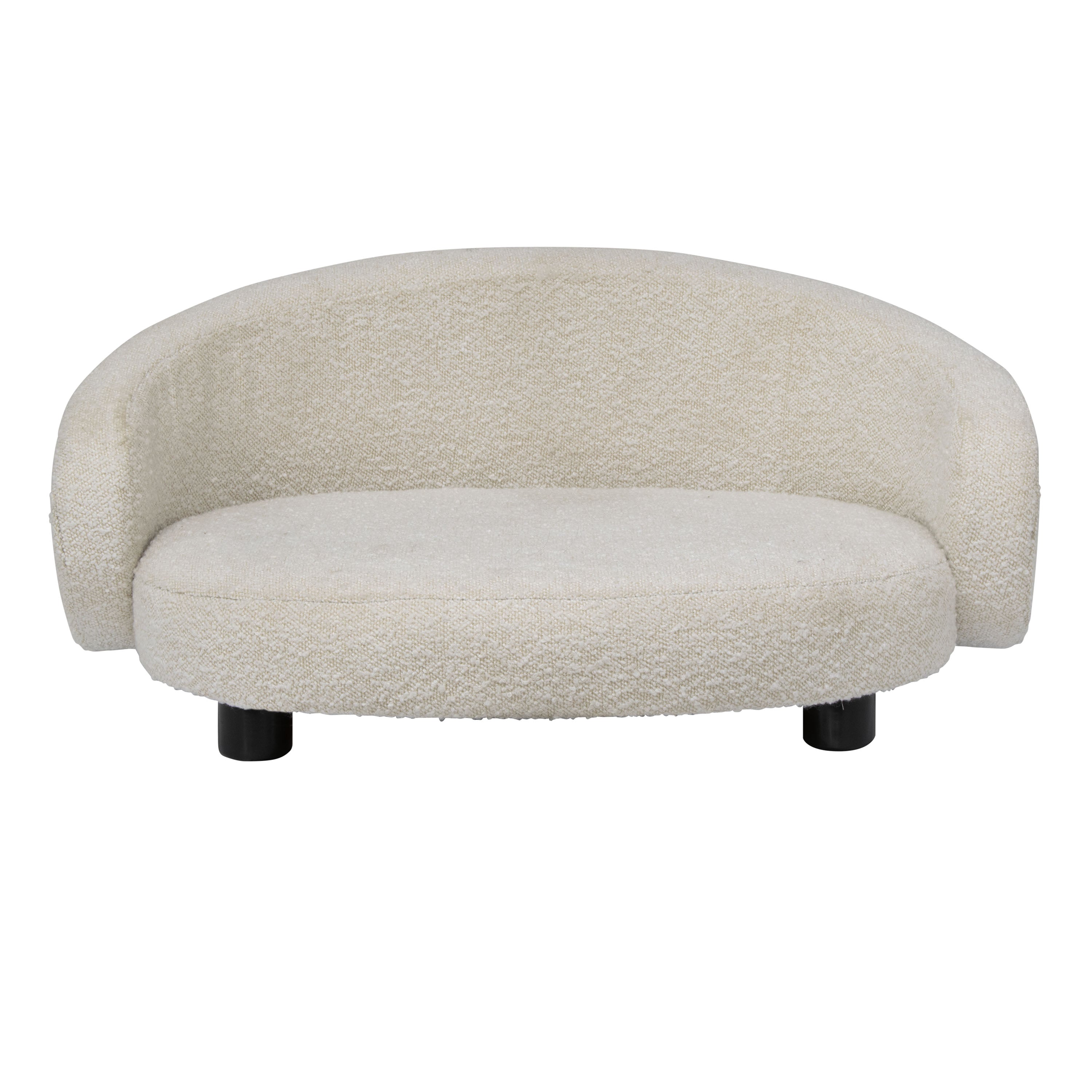 Pet Couch Crescent Shape for Small to Medium Pets, Bouclé Ivory