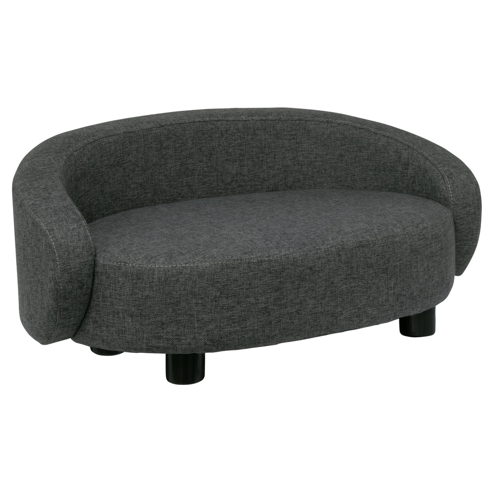 Pet Couch Crescent Shape for Small to Medium Pets, Dark Gray