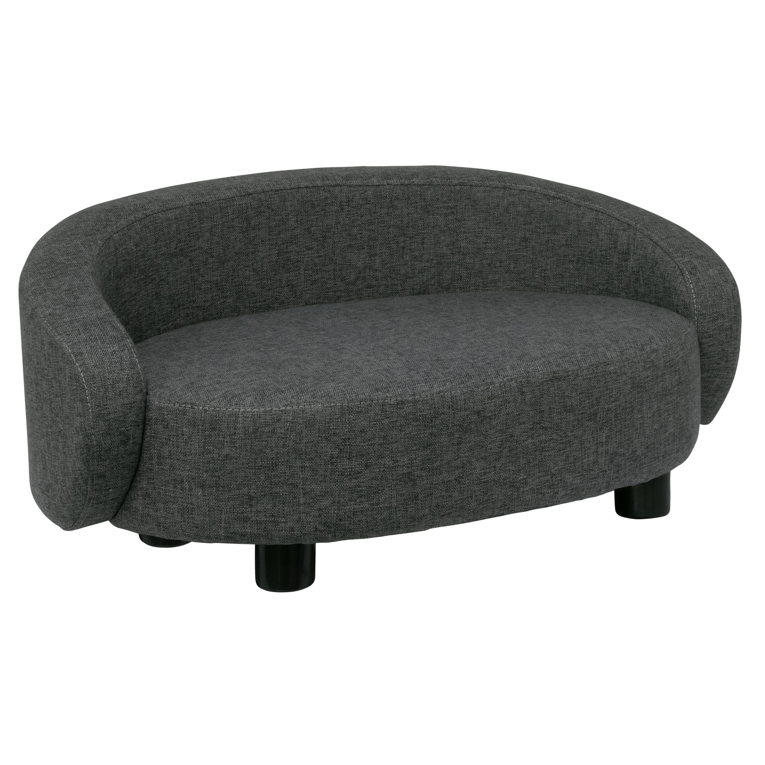 Pet Couch Crescent Shape for Small to Medium Pets, Dark Gray