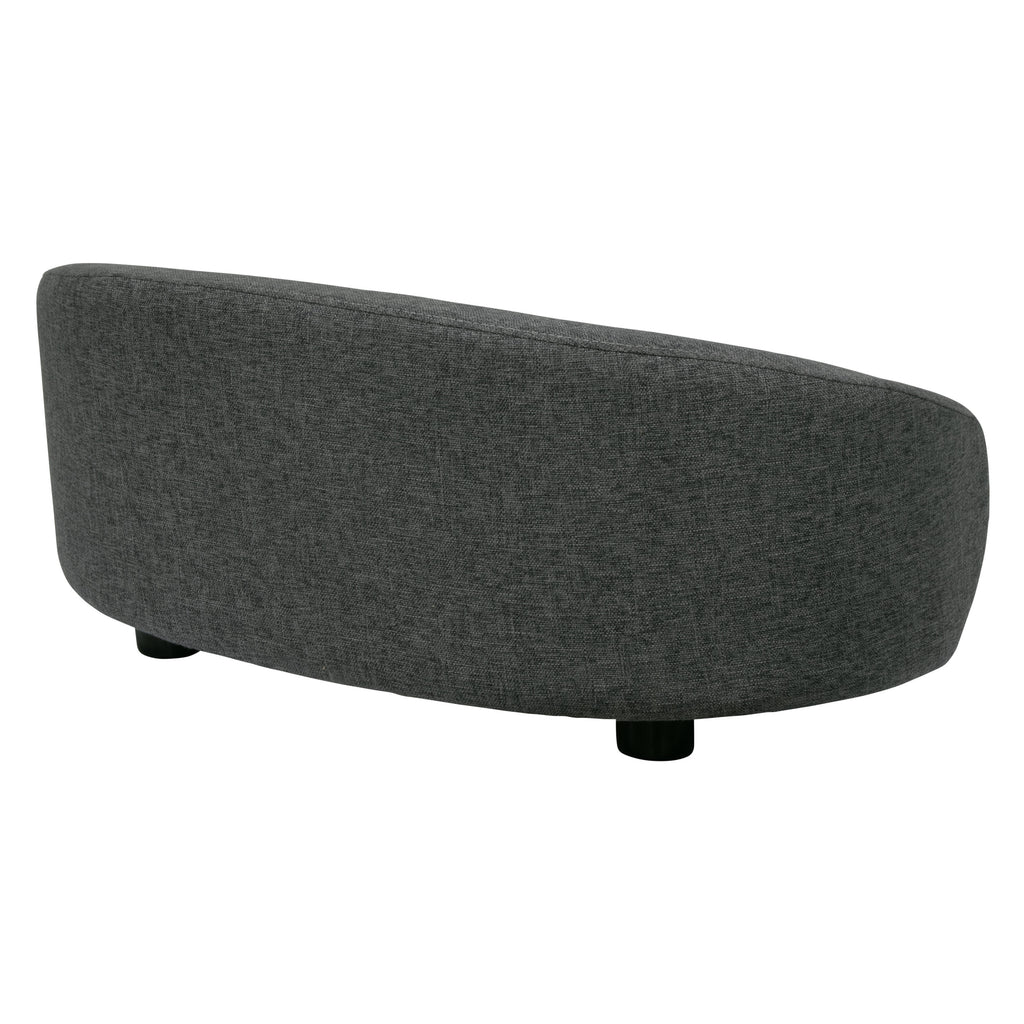 Pet Couch Crescent Shape for Small to Medium Pets, Dark Gray