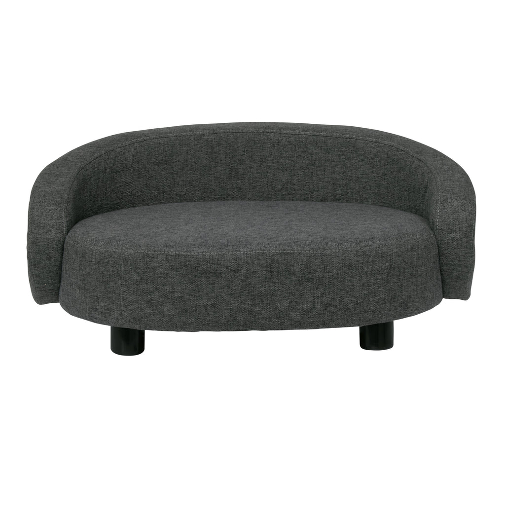 Pet Couch Crescent Shape for Small to Medium Pets, Dark Gray