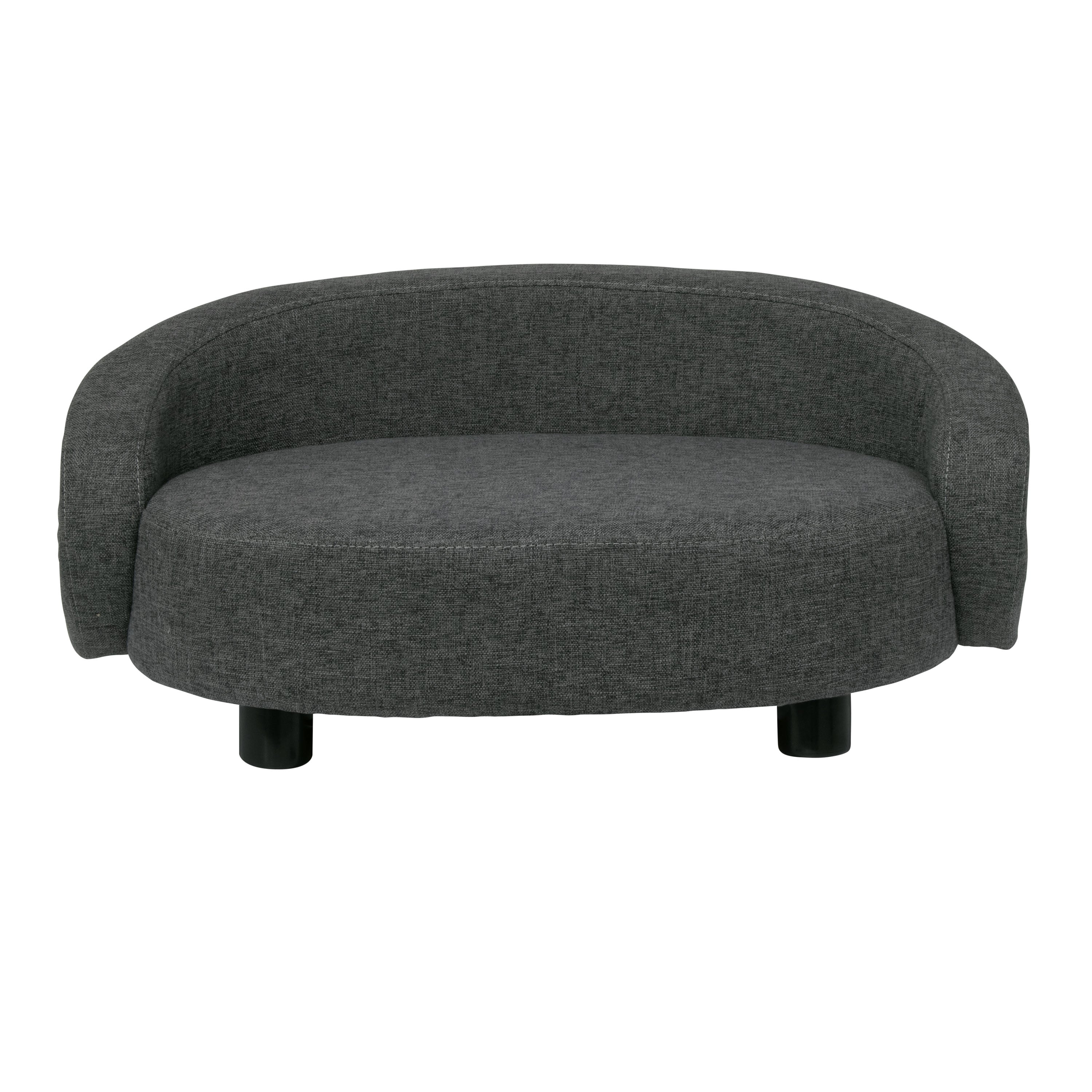 Pet Couch Crescent Shape for Small to Medium Pets, Dark Gray