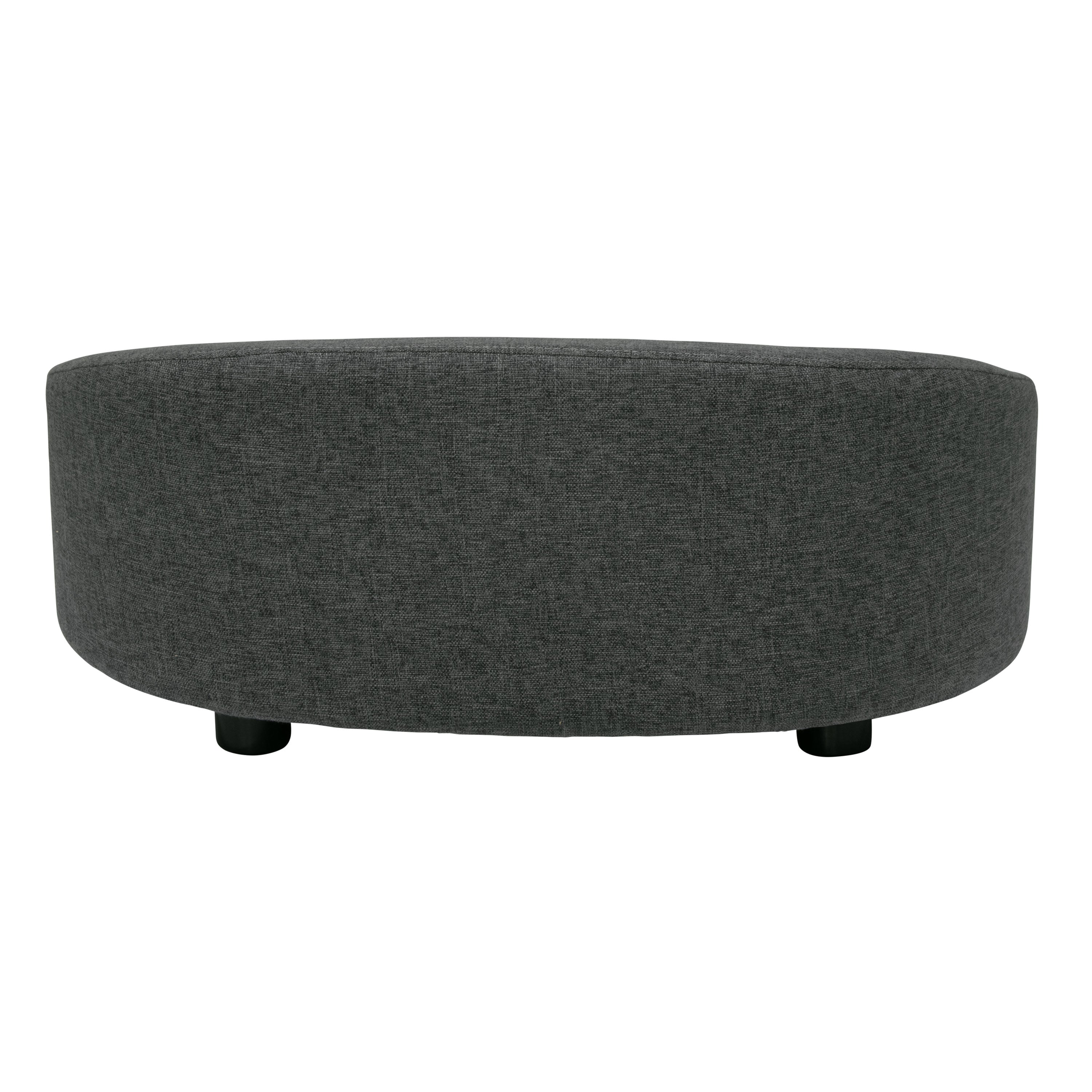Pet Couch Crescent Shape for Small to Medium Pets, Dark Gray