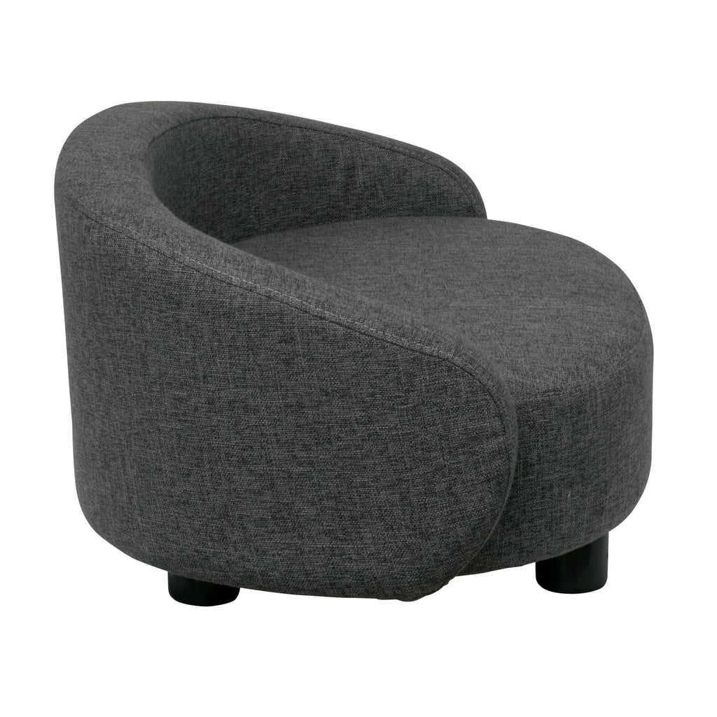 Pet Couch Crescent Shape for Small to Medium Pets, Dark Gray
