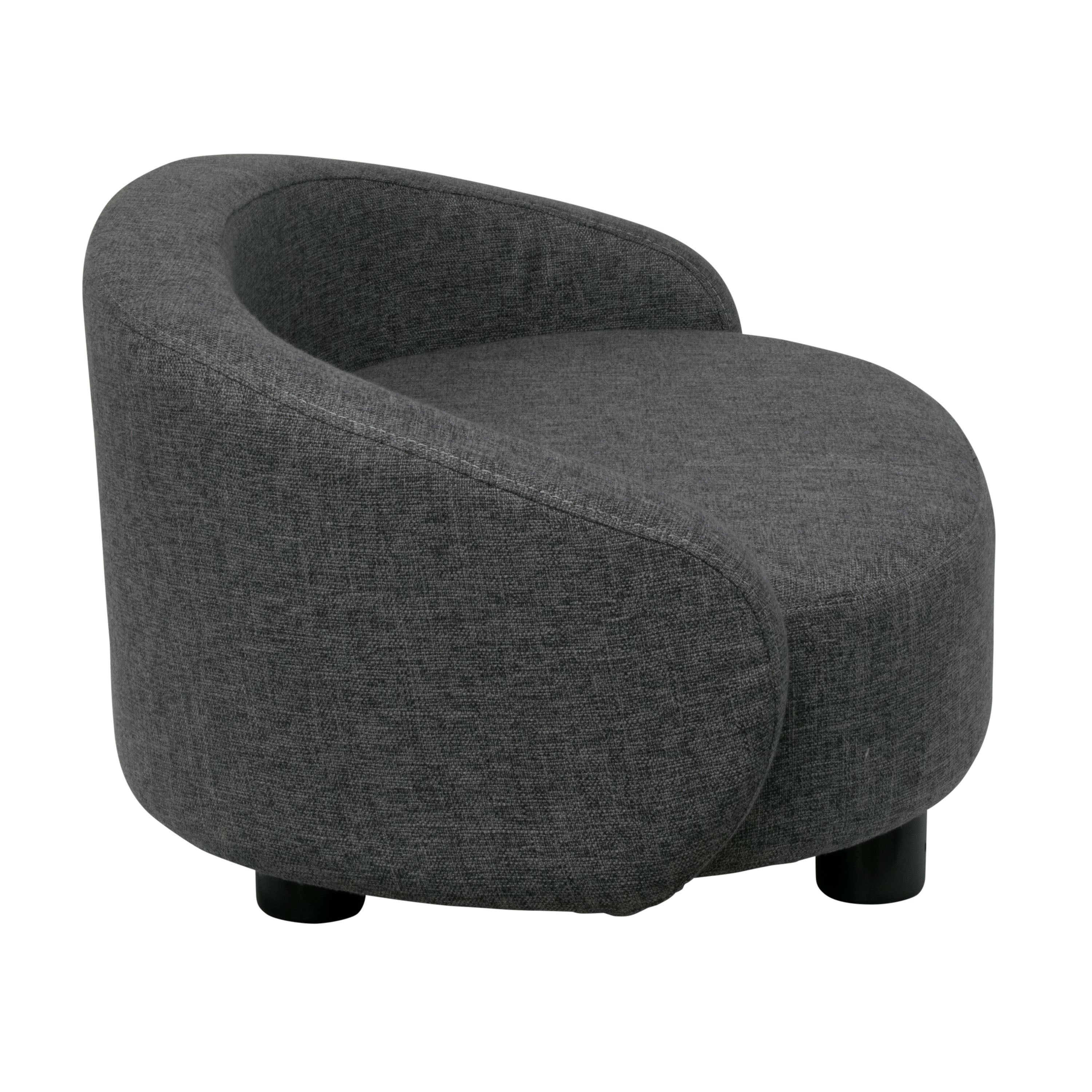 Pet Couch Crescent Shape for Small to Medium Pets, Dark Gray