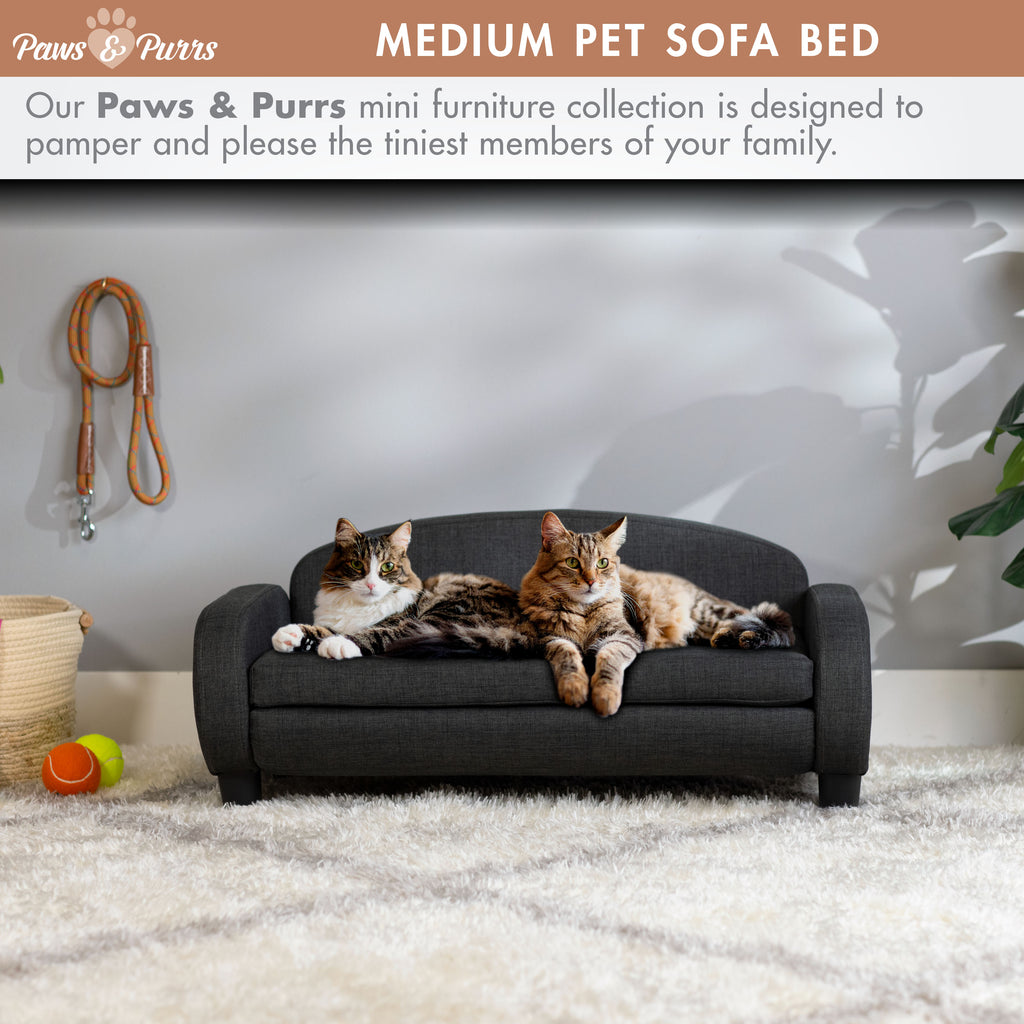 Pet Sofa Bed <strong>Medium</strong> for Small and Medium Dogs, Dark Gray