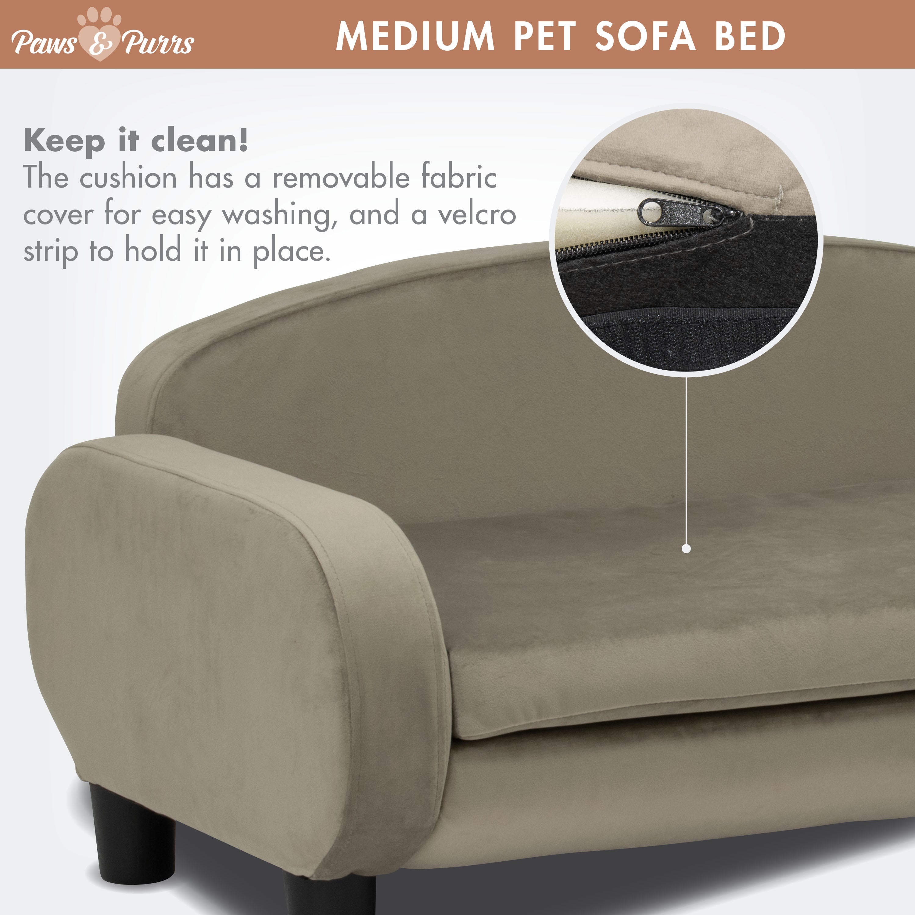 Pet Sofa Bed <strong>Medium</strong> for Small and Medium Dogs, Ash 61101
