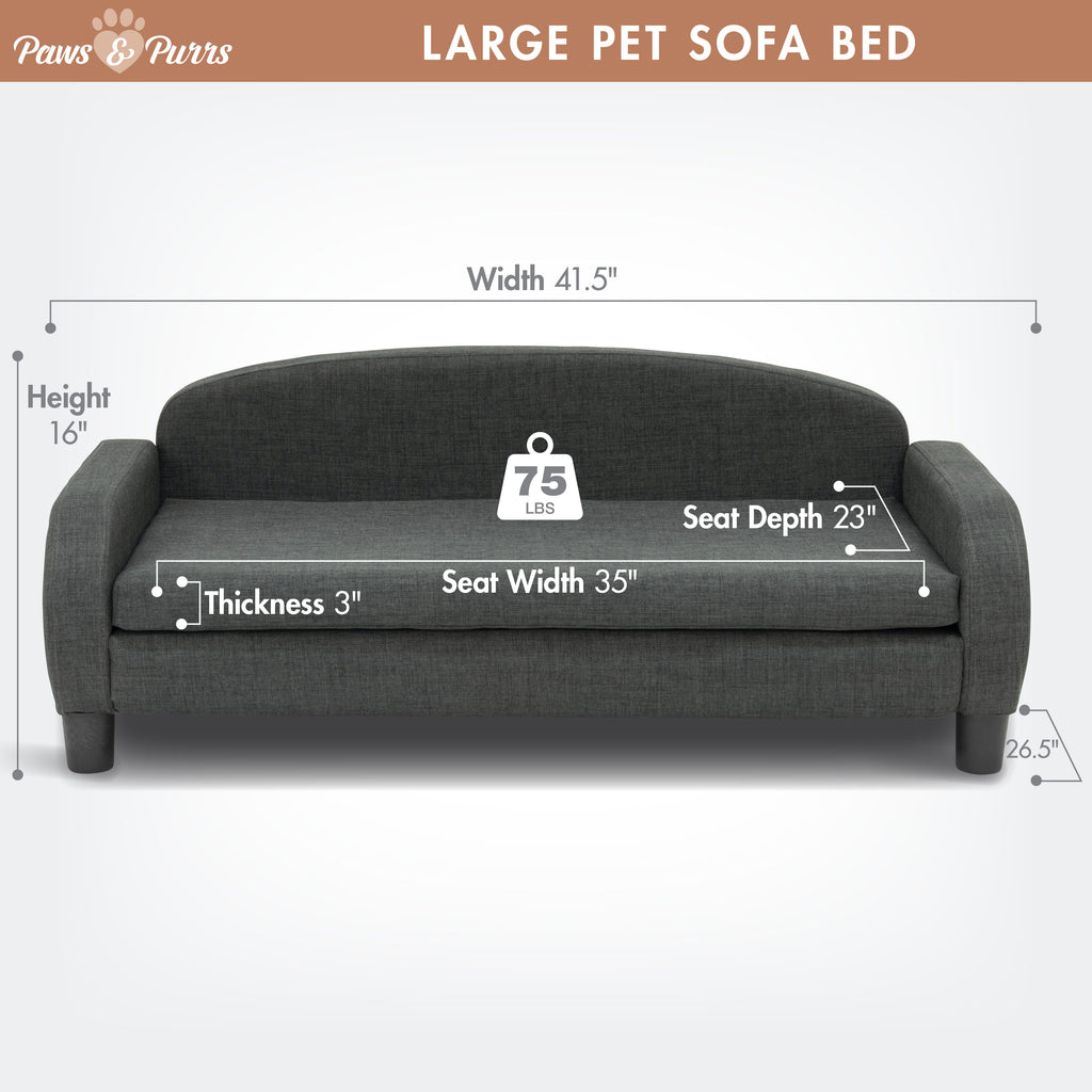 Pet Sofa Bed <strong>Large</strong> for Medium and Large Dogs, Dark Gray 61110