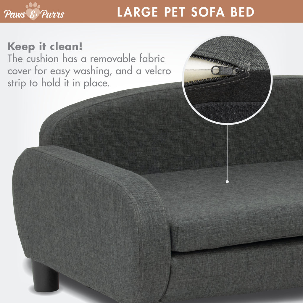 Pet Sofa Bed <strong>Large</strong> for Medium and Large Dogs, Dark Gray 61110