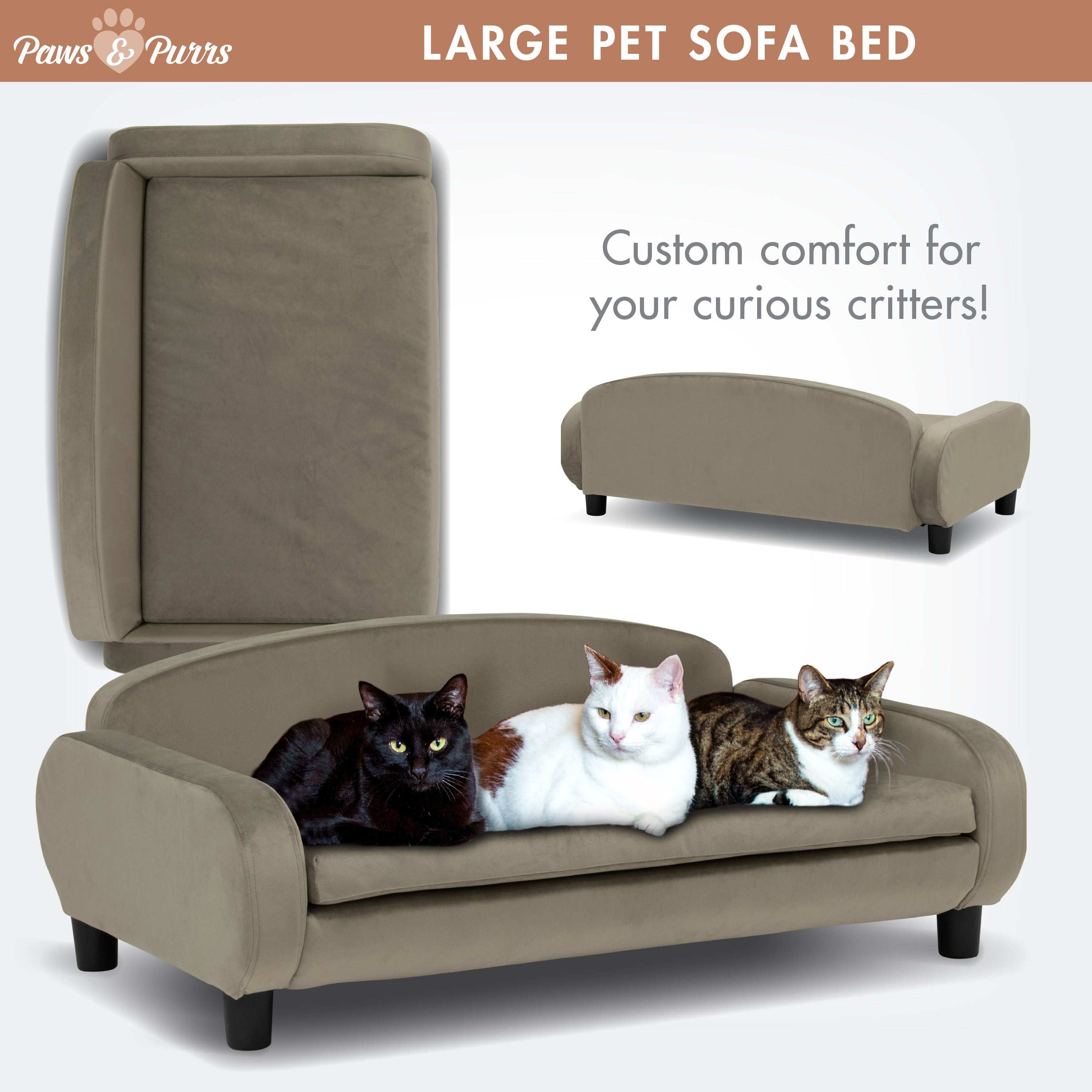 Pet Sofa Bed <strong>Large</strong> for Medium and Large Dogs, Ash 61111