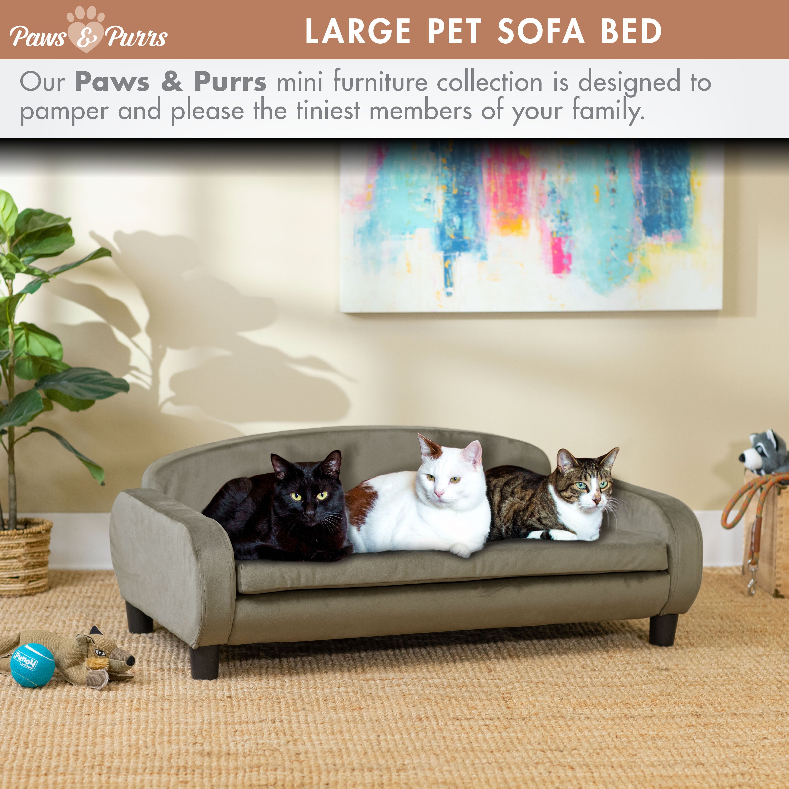 Pet Sofa Bed <strong>Large</strong> for Medium and Large Dogs, Ash 61111