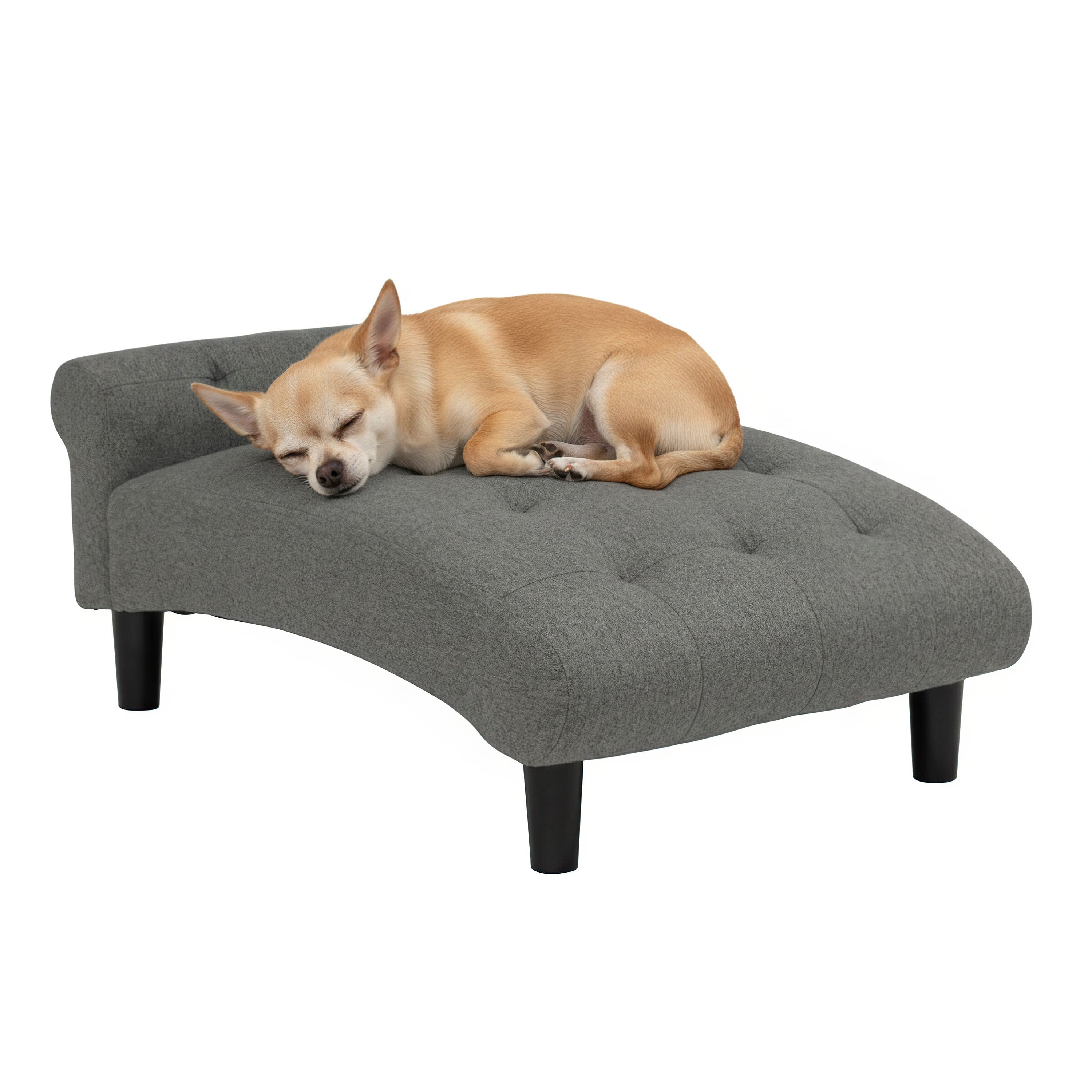 Pet Sofa Chaise Lounge for Small to Medium Cats and Dogs, Gray 61200