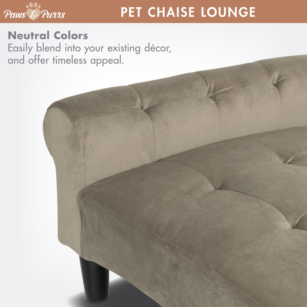 Pet Sofa Chaise Lounge for Small to Medium Cats and Dogs, Ash 61201