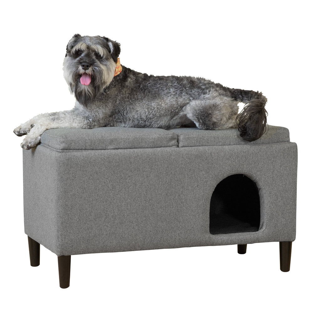 Pet Sofa Ottoman Dual-Purpose for Small to Medium Cats and Dogs, Gray 61210