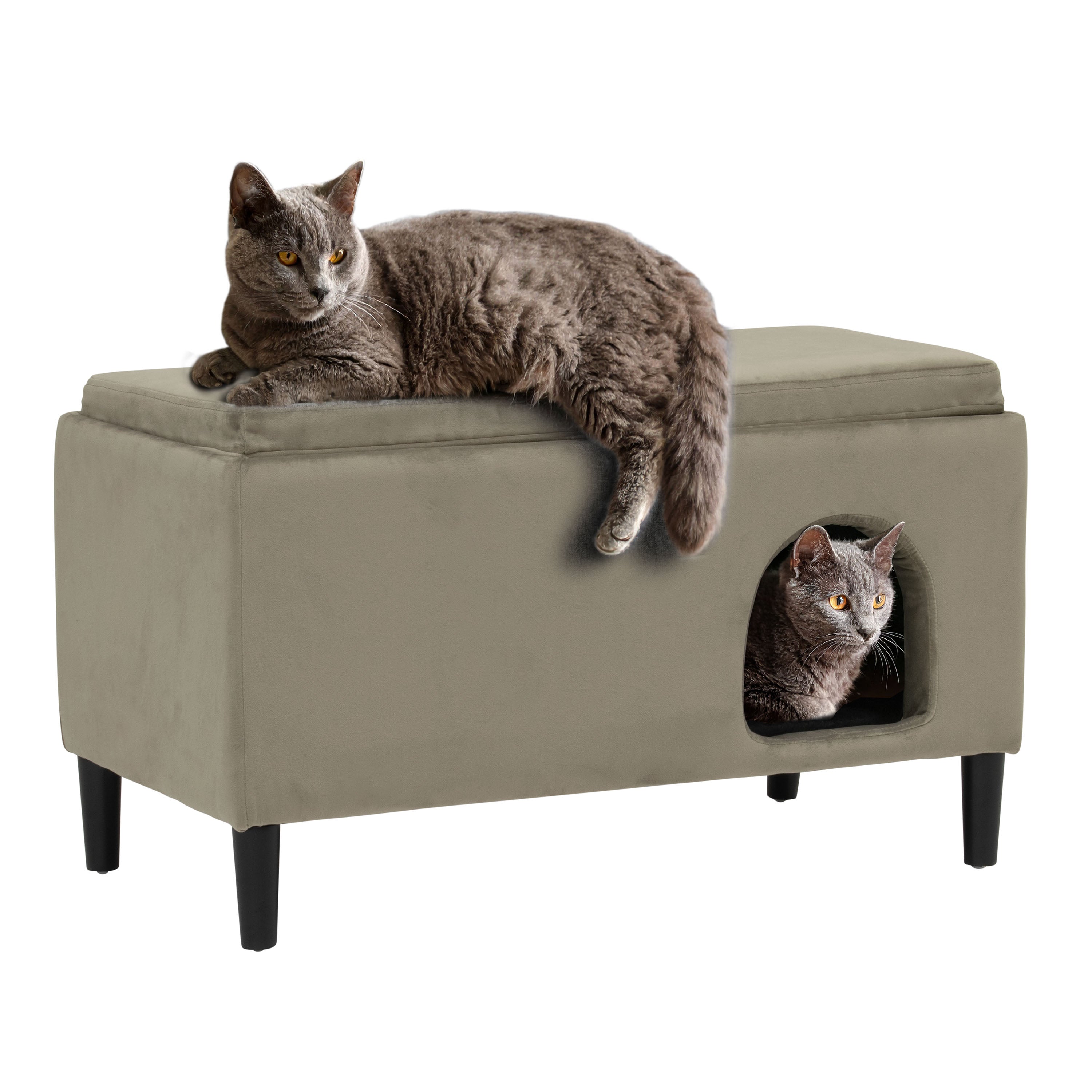 Pet Sofa Ottoman Dual-Purpose for Small to Medium Cats and Dogs, Ash 61211